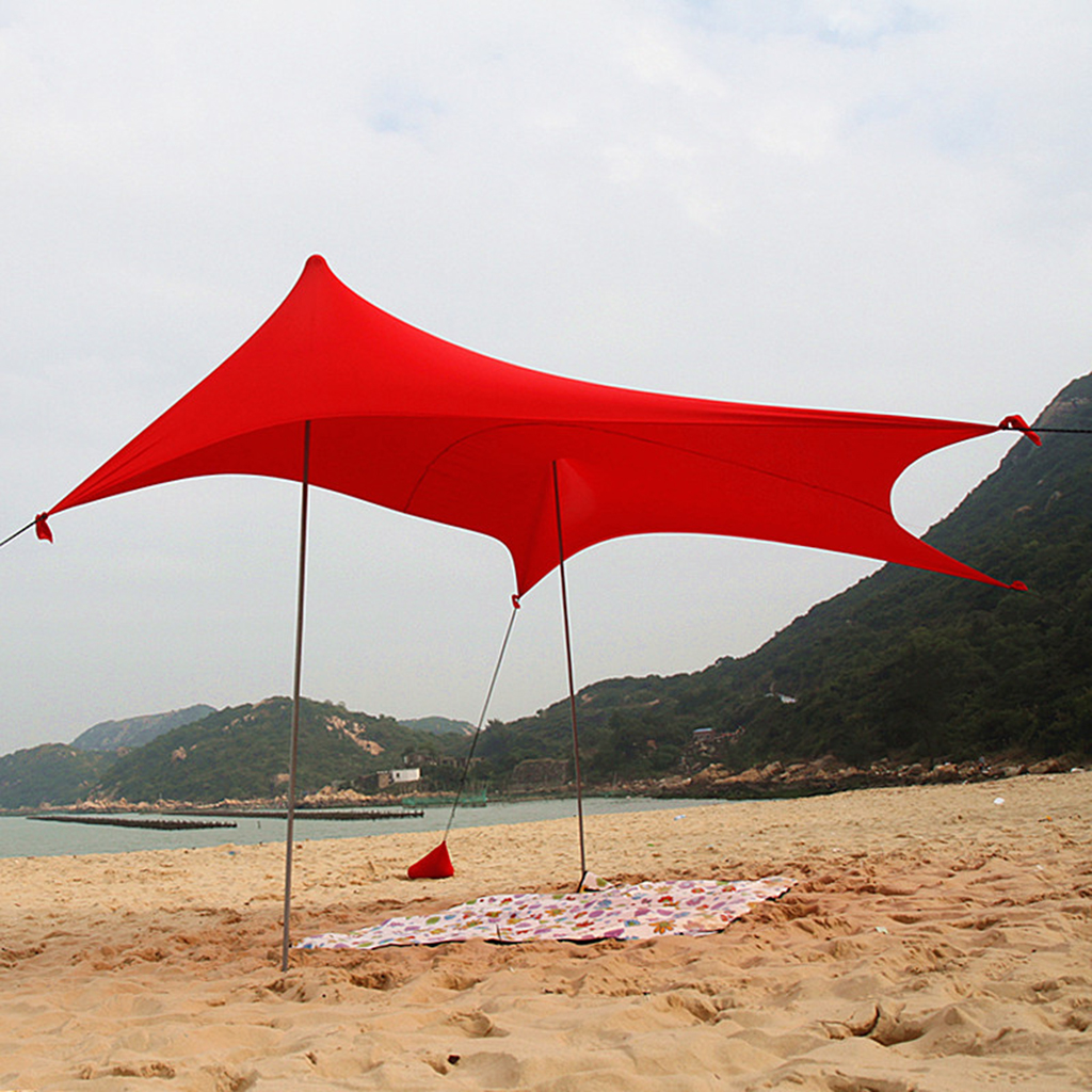

Waterproof Sunshade Tarp Shelter Awning Canopy Camping Beach Tent Cover, Lightweight Foldable