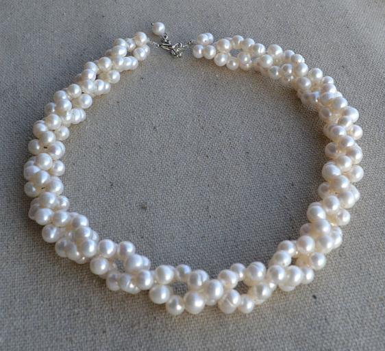 

100% Natural Pearl Jewellery,White Color Real Freshwater Pearl Necklace,18inches 7-8mm Wedding Birthday Party Women Gift