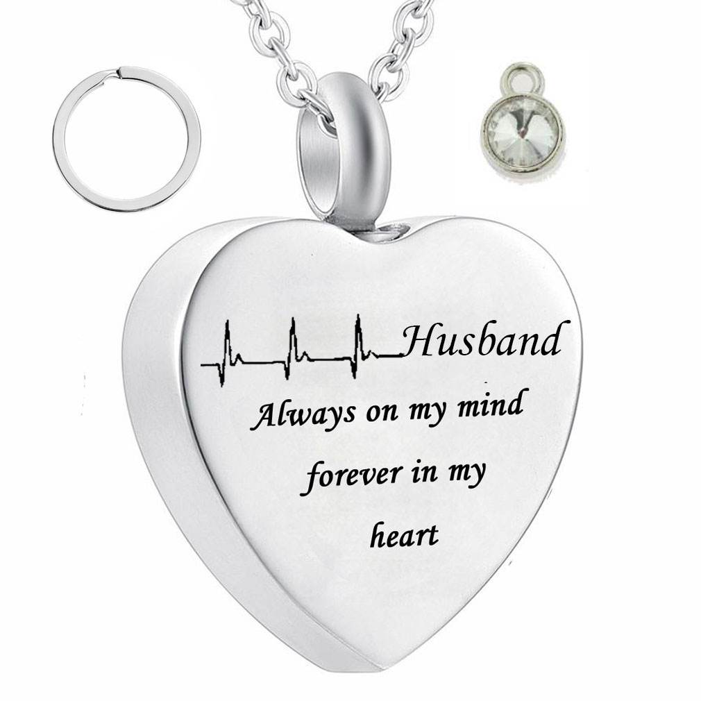 Sur l'électrocardiogramme Charm Cremation Bijoux Garderie Memorial Urn Urn Crystal Collier Collier Porte-clés Pendentif avec kit de remplissage