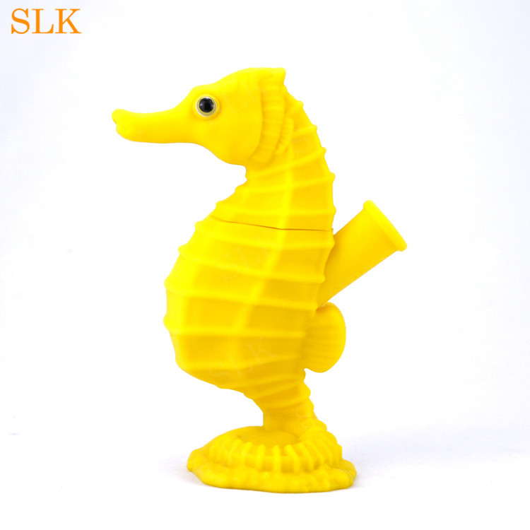 

Smoking Tobacco oil burner pipe seahorse shape glass hand pipe recycler dab rig 14mm adapter dry herb pipes