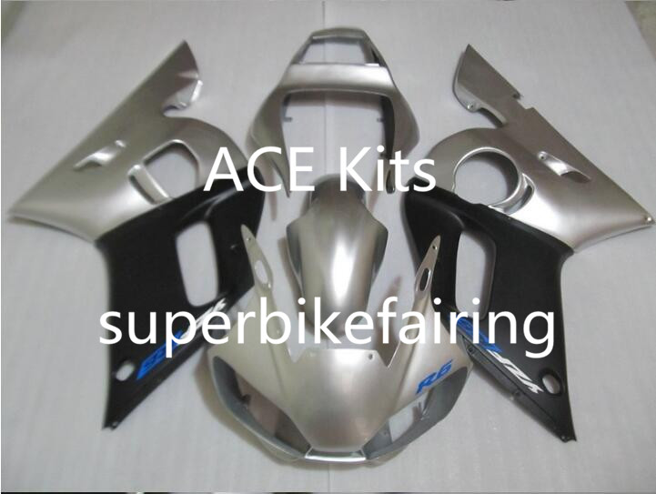 

3 gift New Hot ABS motorcycle Fairing kits 100% Fit For 1998 2002 YAMAHA YZF R6 YZF-R6 1998 2002 YZFR6 YZFR6 98 02 Silver Black P9I