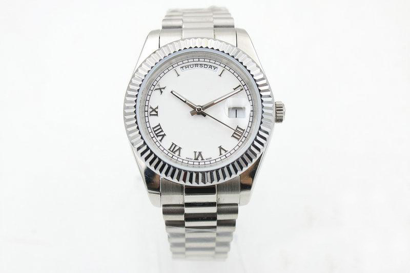 

high quality m228239 watch man automatic stainless steel two calendar roman scale white dial 40 mm