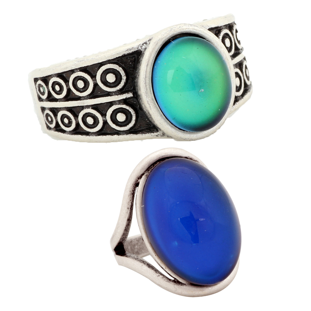 

Handmade Lovera Color Change Mood Stone Antique Silver Ring Size 7/8/9 RS007-022