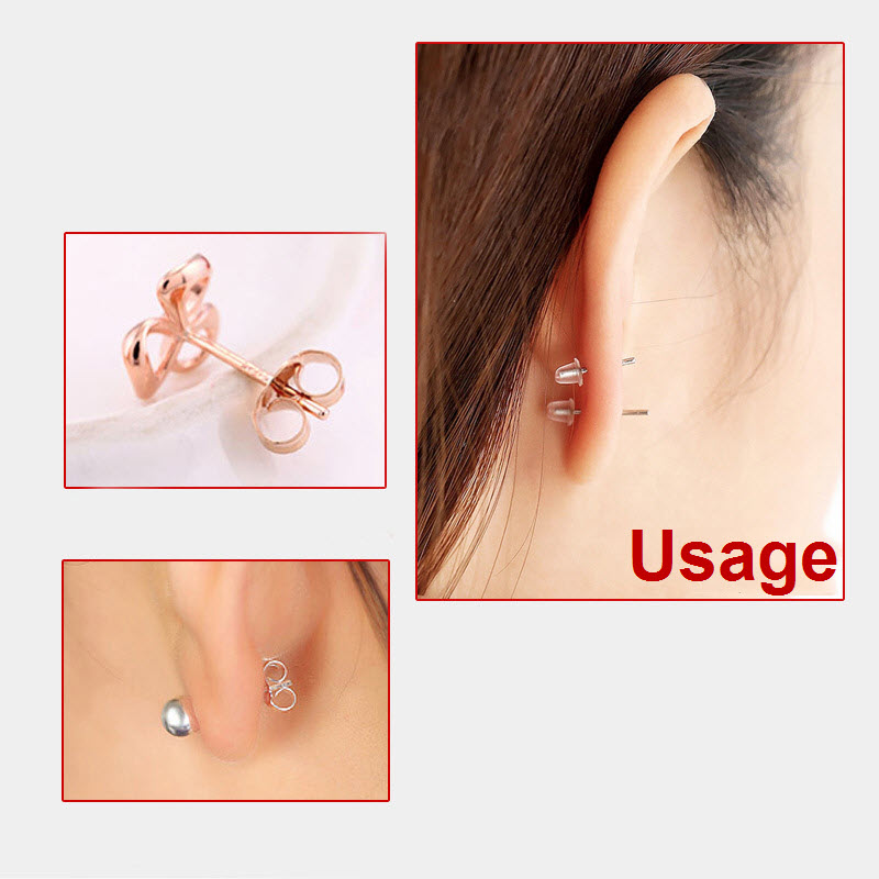 XINYAO Silicone Earring Backs Stoppers Bullet Plum Flower Stopper Ear Post Nut Plastic Earrings Plug Stud Earring Findings F9918-image-427361819