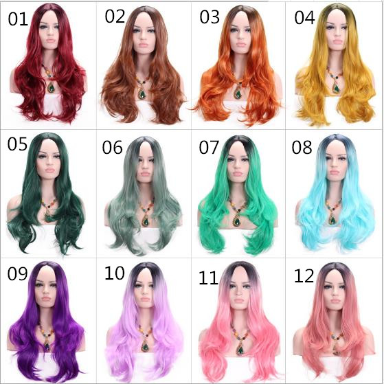 

Wigs dyed manufacturers, European and American wig dyed tapered curls with long rolls and anime Halloween dances