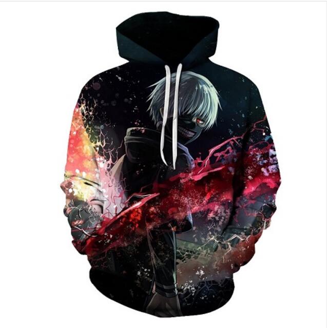 Nouveau Mode Hommes Femmes Anime Tokyo Ghoul Drôle 3d Sweats À Capuche Automne Hiver Casual Impression À Capuche Pulls Tops LM0232