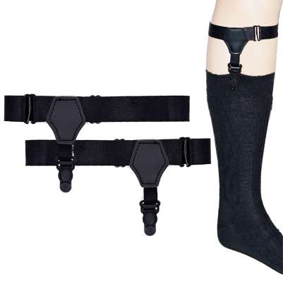 

1 Pair Black Mens Adjustable Suspensorio Suspenders Elastic Prevent socks from falling off Sock Garters for Men Accessories