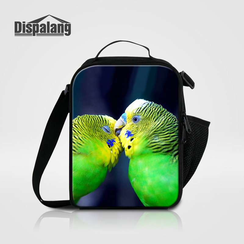 

Cute Bird Pet Printing Thermal Lunch Bags For Girls Boys Colorful Parrot Animal Portable Insulated Cooler Bag Lunchbox Small Lancheira Bolsa, As the picture show