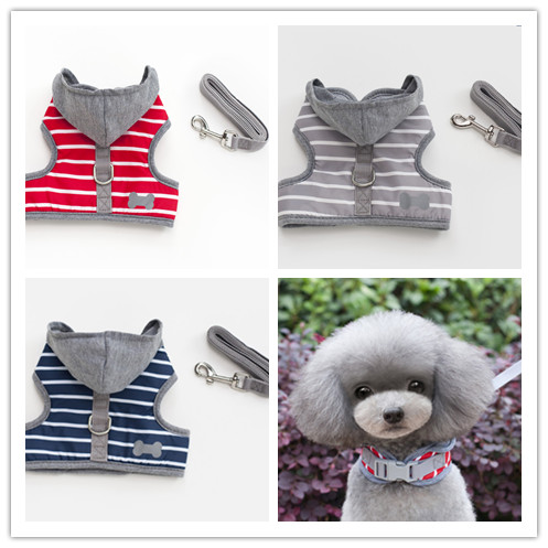 

Free shipping pet dog puppy vest harness reflective safety leash lead belt bone grey blue red
