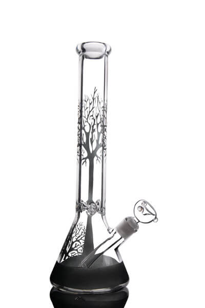 

Beaker Bong Hookahs Ice Catcher Diffuser Slider Downstem Water Pipe Dab Rigs Unique Tree Design 13.5 Inch and 14mm Joint
