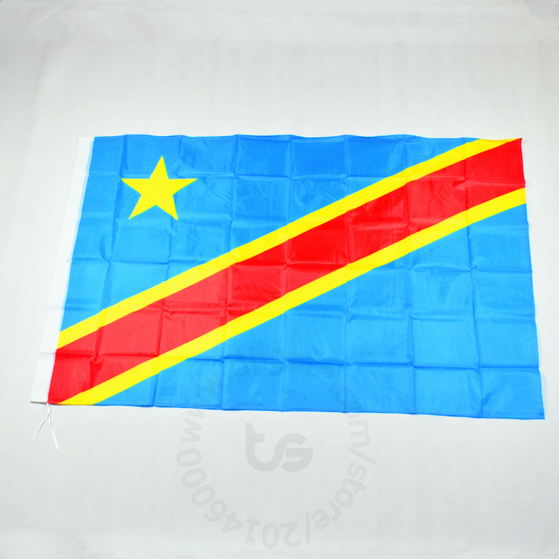 

Congo national flag Room hanging decoration Free shipping 3x5 FT/90*150cm Hanging National flag Congo Home Decoration flag banner