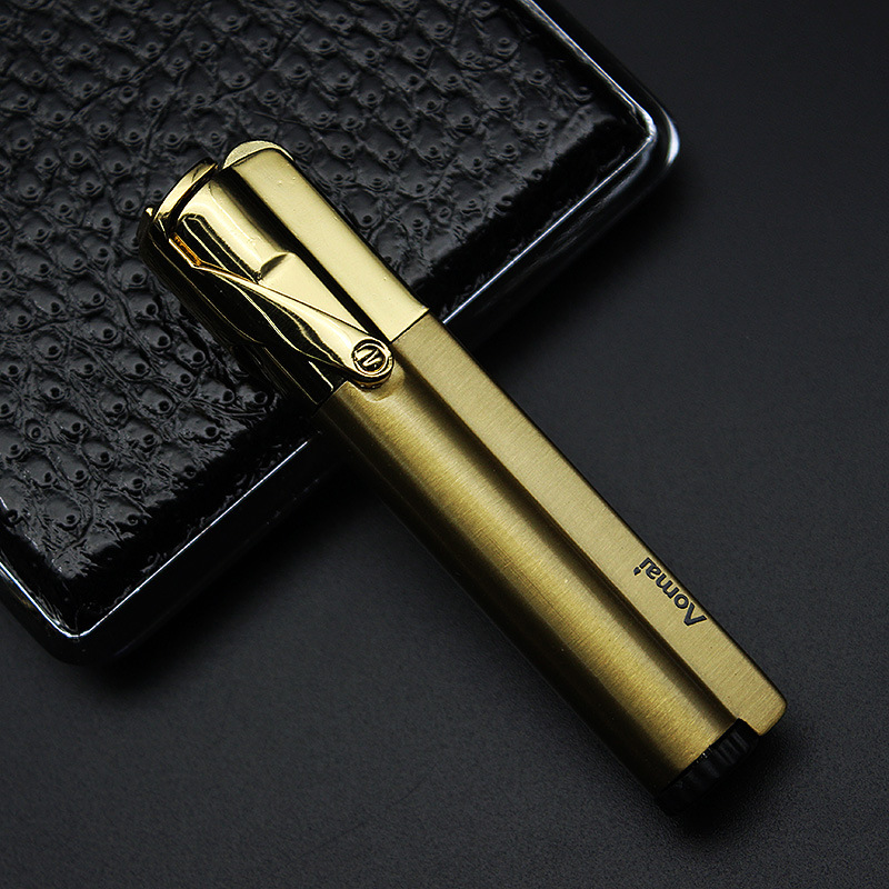 

New Arrival Genuine Aomai Compact Jet Butane Lighter Torch Long Bar Cover Small Grinding Easy To Change Firestone Windproof Lighter