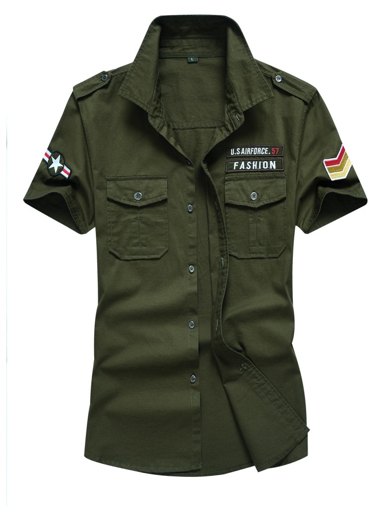 

6XL Big Size Mens Summer Cargo Shirts Mens Outfit With Pockets Shirt Female Cool US Style Wear, Blue