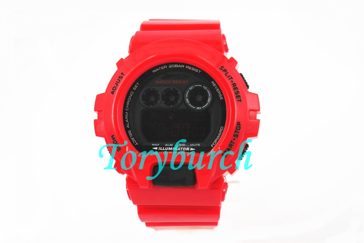 

6900 top quality New arrival in 2018 auto light relogio fashion watch no box men's sports watch,all functions work, Slivery;brown