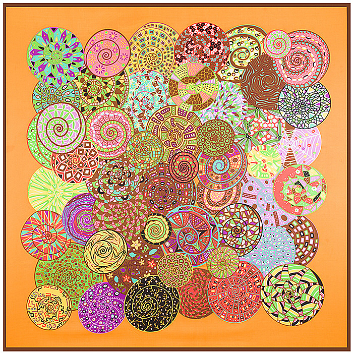 

Square Snails Animal Print Scarf For Women Handmade Shawls Foulard Femme Orange Large Twill Silk Scarfs Wholesale, Blue;gray