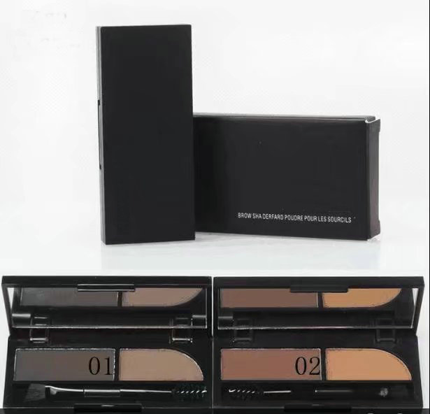 

New Makeup Eyes 2 Colour Brow Powder Eyebrow Powder Brow Shader Palette 3g Will Brush, 01