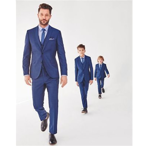 

Royal Blue Flower Boy Wedding Suits Slim Formal Kids 3 Piece Suits Page boy Baby (Jacket + pants + vest) custom made, Ivory