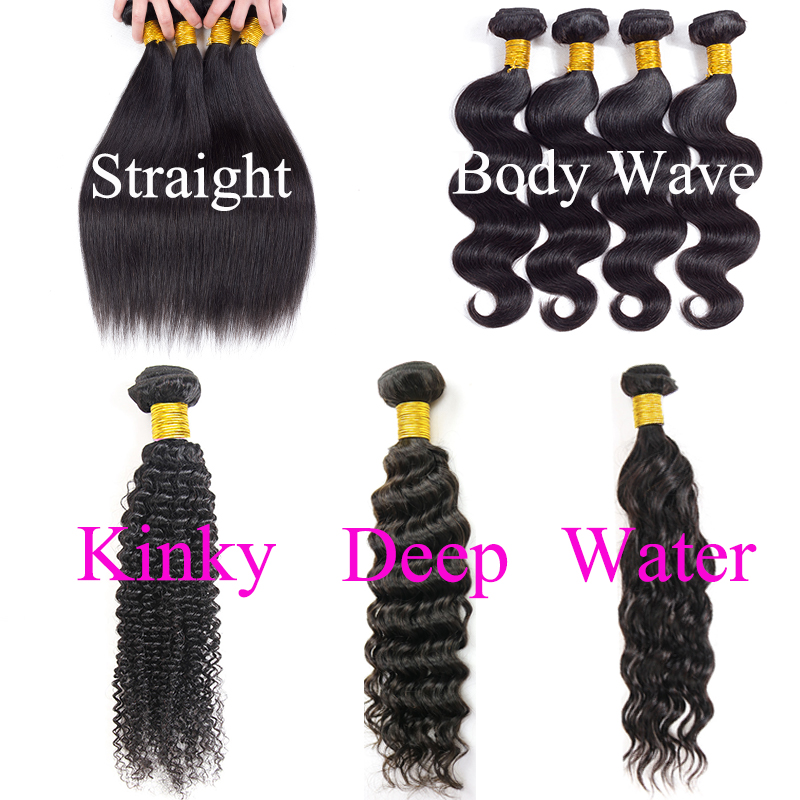 

Straight 28 30 32 34 36 40 Inches Unprocessed Brazilian Virgin Hair Weaves Deep Wave Human Hair Bundles Water Body Wave Kinky Curly