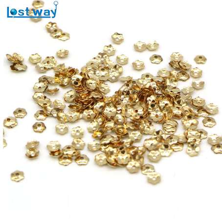 

4mm 1000pcs/lot Wholesale Metal Six Leaves Bead Cups Silver Gold Color Flower Petal Spacer Beads Caps Finding For Jewelry Making