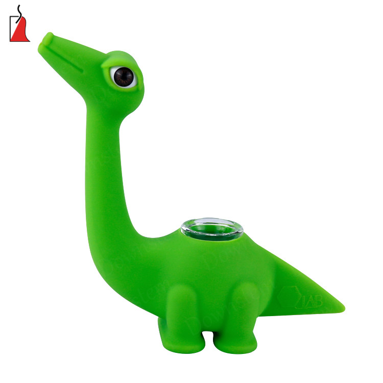 

Free shipping Silicone Bongs Silicone Water Pipe Glass Bongs New Dinosaur Design oil burner bong smoking Tool