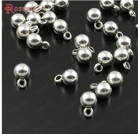 

(30012)200PCS Diameter 4MM Zinc Alloy Small Round Ball Charms Chains End Beads Diy Jewelry Findings Jewelry Accessories