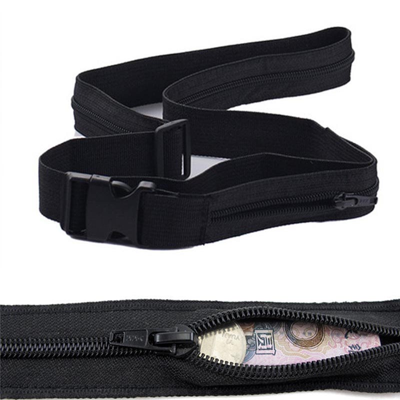 MENS LEATHER TRAVEL BELT HIDDEN SECRET MONEY POCKET SIZE MEDIUM