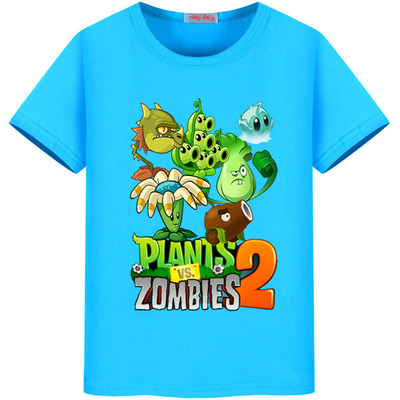 

Summer Plants Vs Zombies t shirt Girls Casual Cotton O-neck Tee Tops Kids t shirt Clothing Boys Cotton Cartoon T-Shirt 2-11y, Blue&white