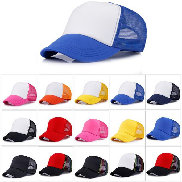 

12 Colors Adult Mesh Caps Summer Plain Trucker Mesh Hat Snapback Blank Baseball Cap Casual Ball Caps Can Adjustable Size CCA9119 50pcs, As picture