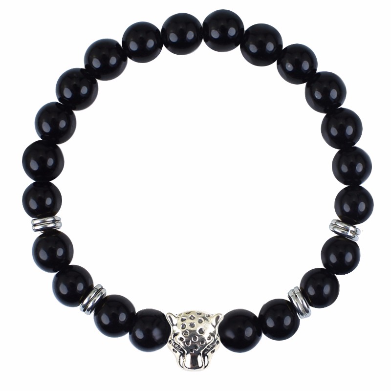 

Black Onxy Tiger Buddha Lion Leopard Style Energy Yoga Strand Beaded Bracelet Bangle For Men Women Fashion Jewelry Accessories