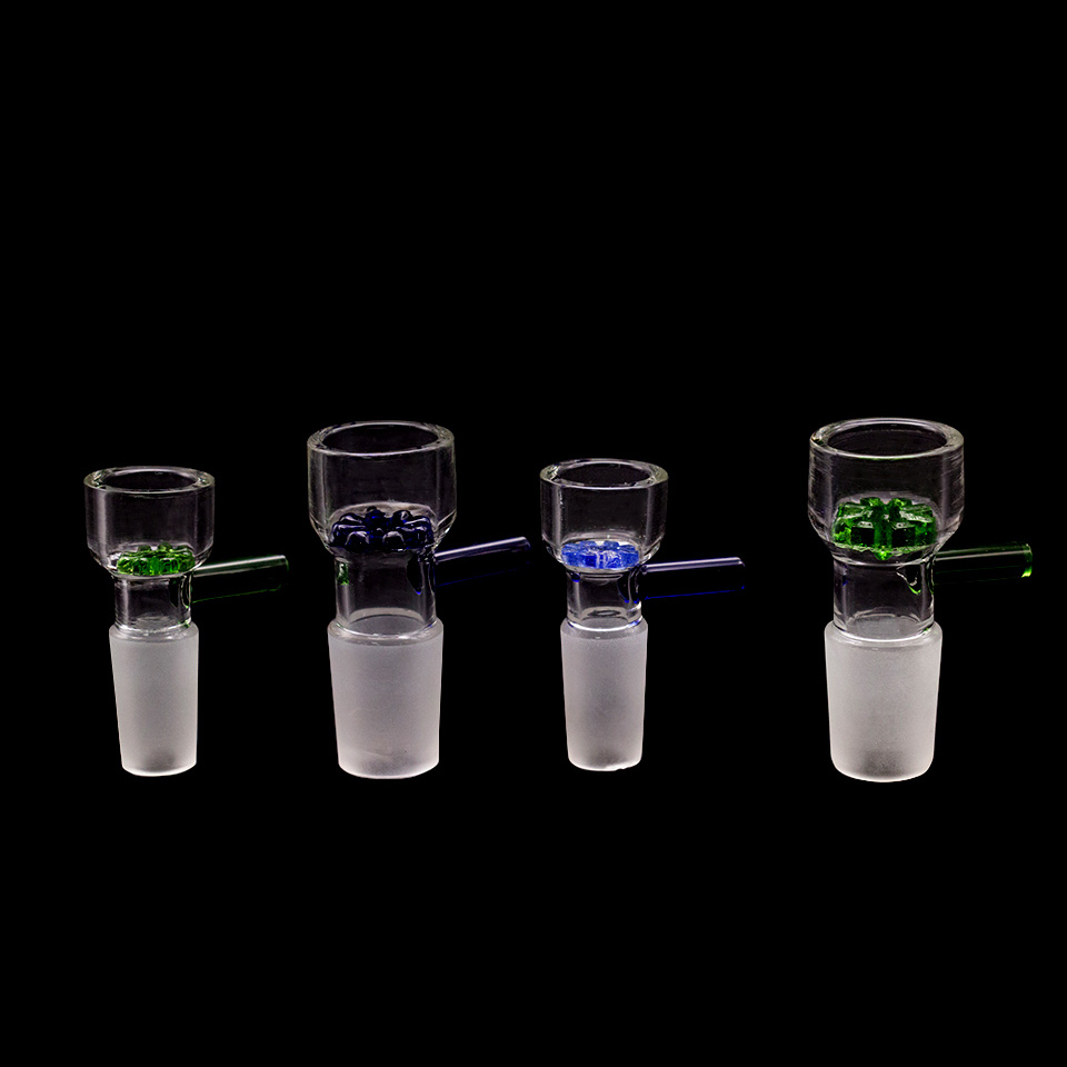 

14mm Bowls 18mm Male Female joint glass bowl holder Blue Green Snowflake Filter thick piece for Smoking Oil Rigs bongs