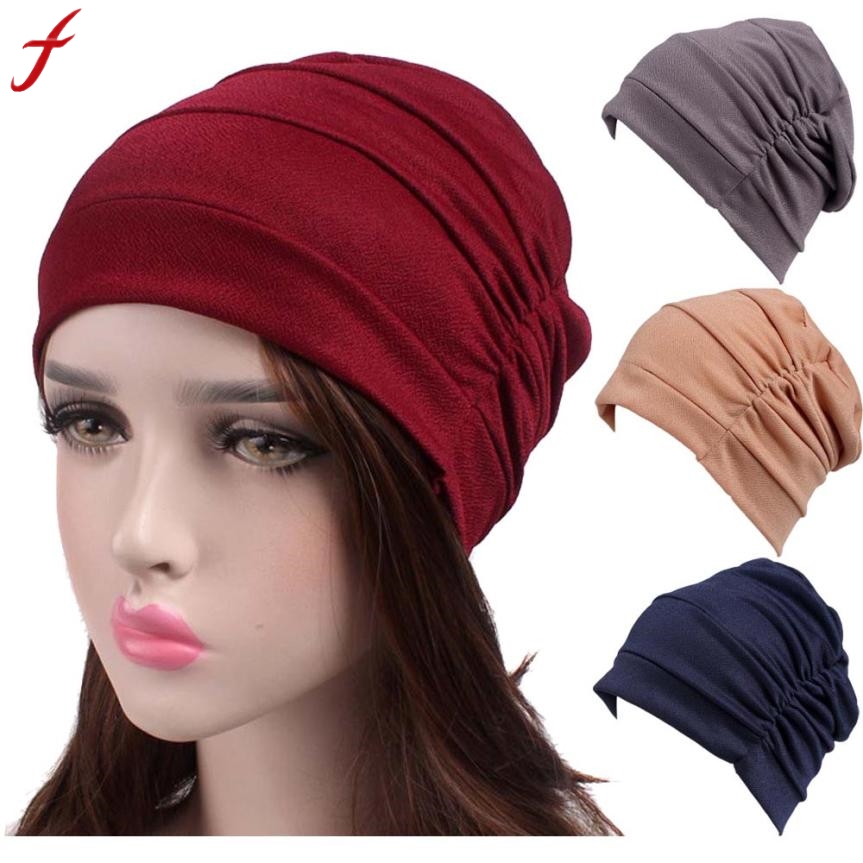 

Women New Elastic Cap Turban Muslim chemotherapy Cancer Chemo Hat Beanie Scarf