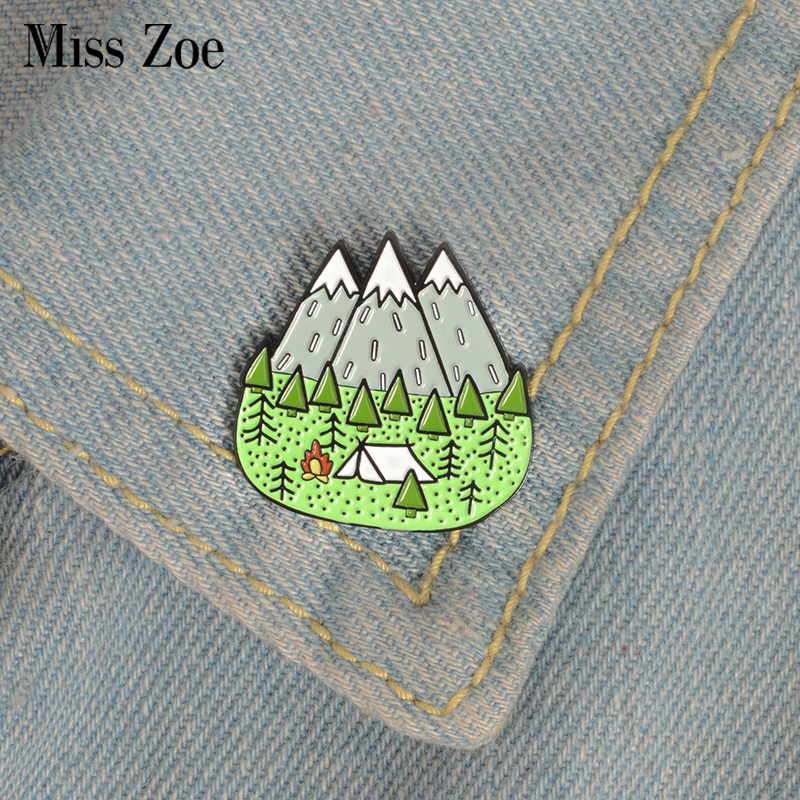 

Adventure enamel pins Mountain Forest Outdoorsy badge brooch Lapel pin Denim Jeans shirt bag Explore Nature jewelry Gift for kid