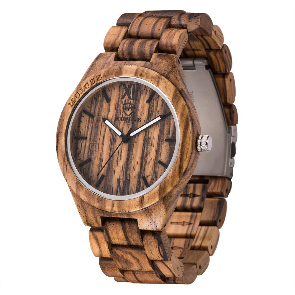 

Men women watches unisex minimalist watch Minimalism Men's Wooden Watch round Quartz Black color Sandalwood fashion top