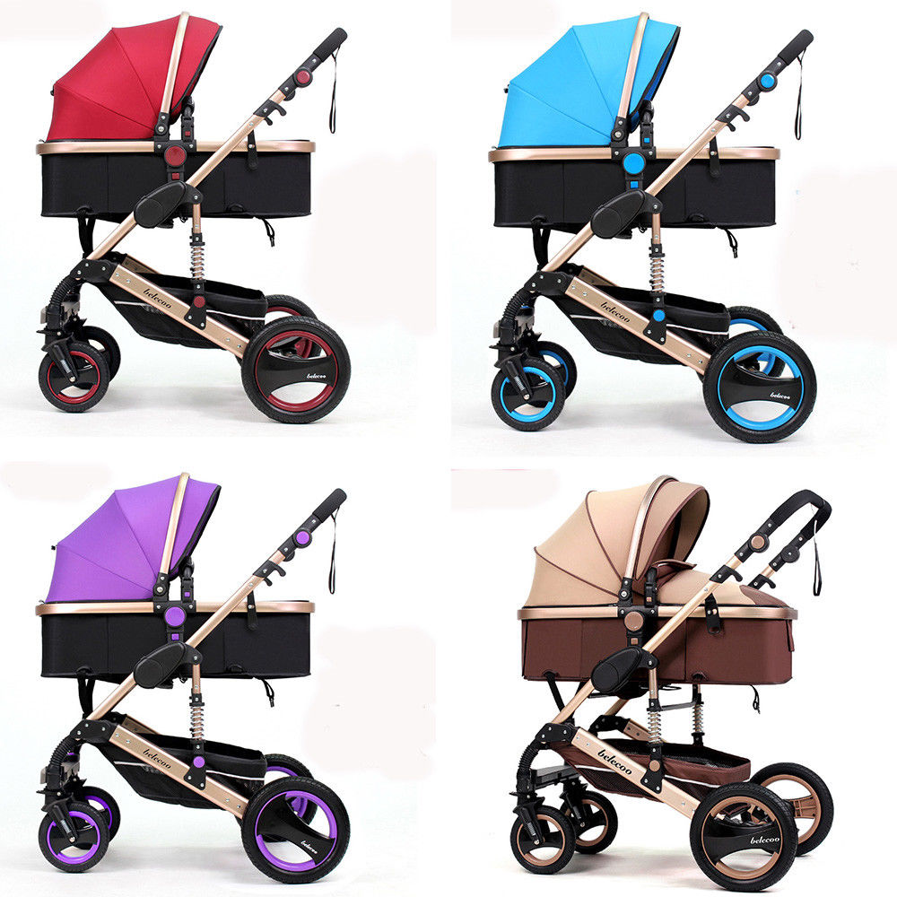 

Portable Baby Stroller 2 in 1 Folding Baby Carriage High view Newborn pushchair bassinet