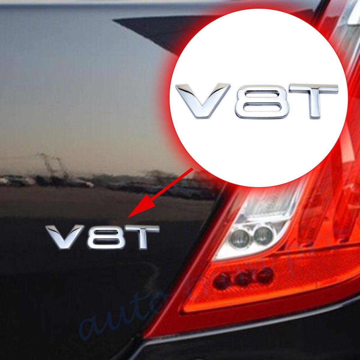 Chrome Car Engine 3D Decal Sticker 3.0+V6 Badge Emblem Logo Tail Gate Decorate