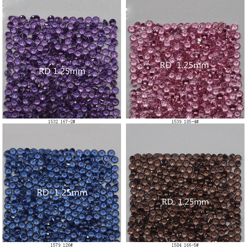 

Round 1.5-2.2mm 259 Colors Top Quality Facet Cut Nano Crystal Thermostable Synthetic Loose Gemstone For Jewellery 1000pcs Per Color A Lot