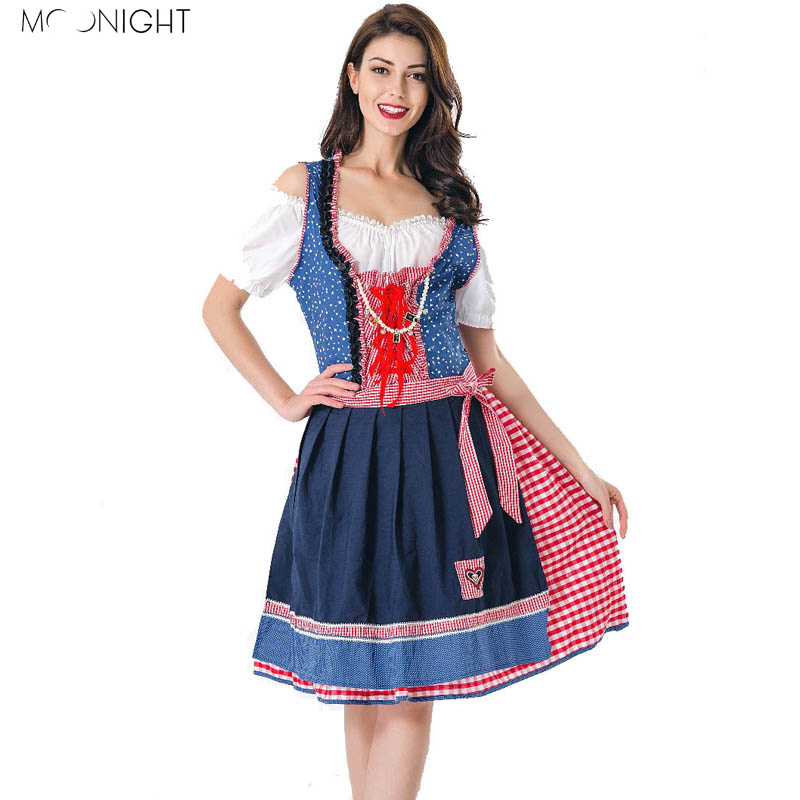 Déguisements femmes Femmes formelle dirndl robe Allemande Oktoberfest Bière Bavaroise Costume
