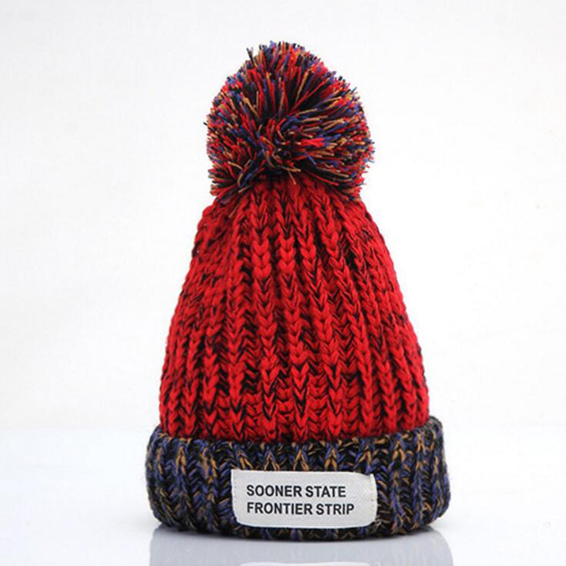 

Winter Knitted Hats Warm Pompon Cap Super Warmth Beanie for Women Caps Lady Blended Knitted Hats Women's Hats, Blue;gray