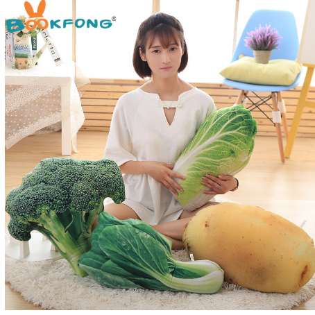 

BOOKFONG Kawaii Toys 50Cm Fruits Vegetables Plush Toy Stuffed Dolls Plants 3D Pillow Potato Cabbage Broccoli Office Sofa Cushion, Other