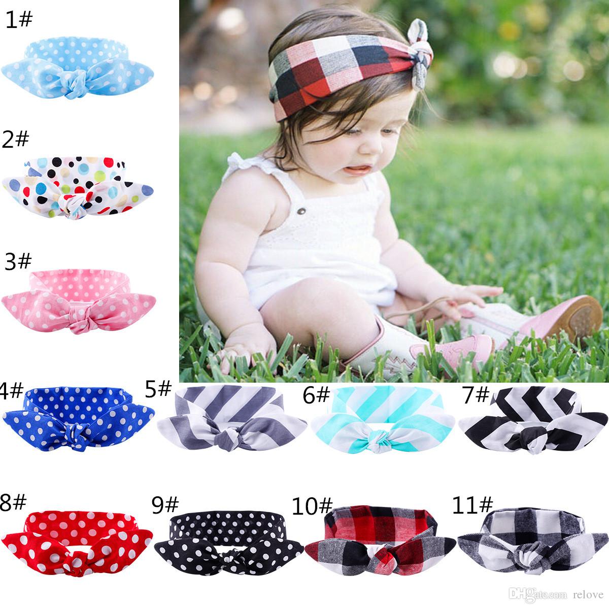 

2017 New Bohemian girl baby bow Headband Wave point Turban Twist Head Wrap Twisted Knot Soft Hair band Headbands, Mixed color