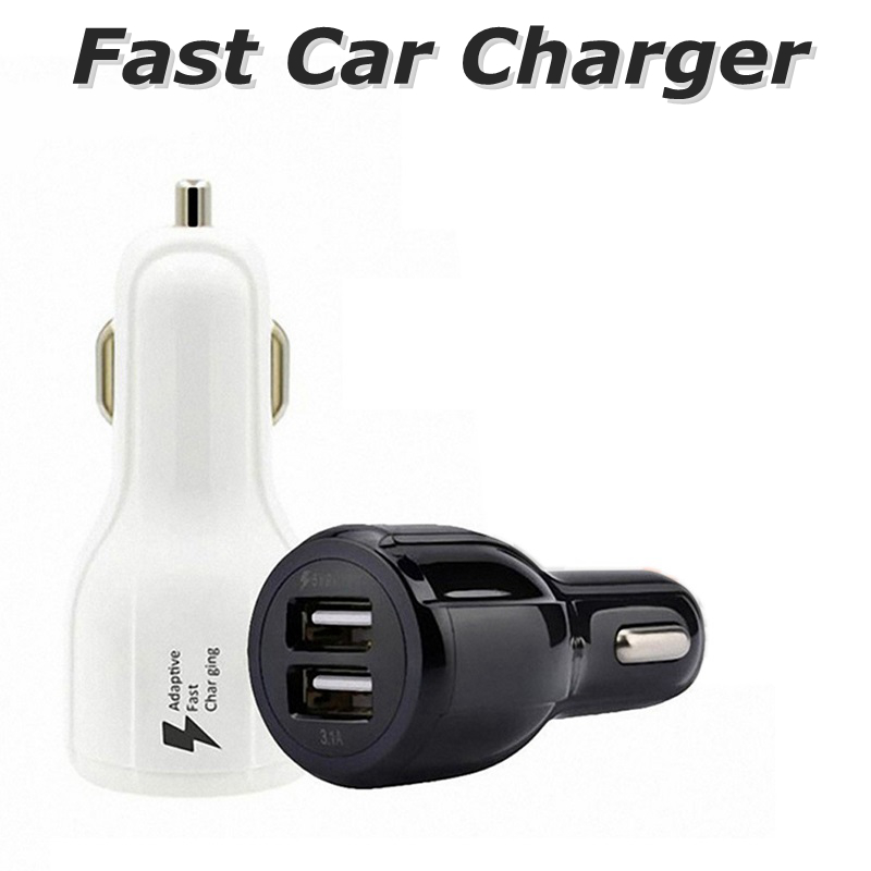 

3.1 A Fast Car Charger LED Quick Dual USB Charging Adaptive 9V 5V 12V For Samsung S9 S8 Note 8