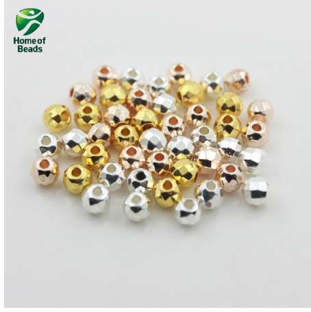 

New Arrival top quality natural Stone Hematite faceted loose gold silver rose gold beads 3MM For DIY Jewelry Making CPHB1017