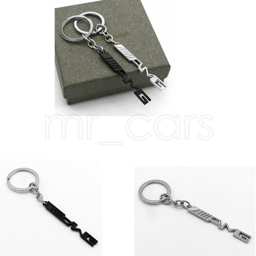 

Key Holder Auto Car Styling Car Key Ring Key Chain AMG Badge Car Emblems For Mercedes Benz A45 SLS AMG E63 GGA521, Black