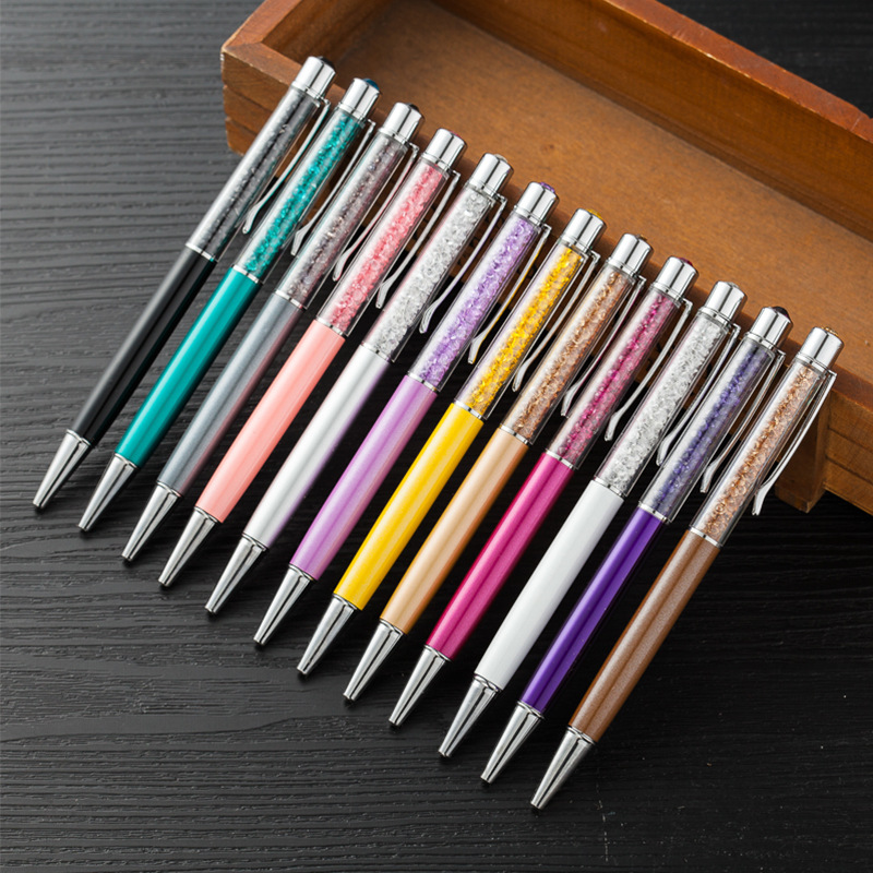 

Fashion Bling Rhinestone Ball Pen Ballpoint Pen Crystal Diamond on the Top Black Ink Gift Pens WJ002, Multi color