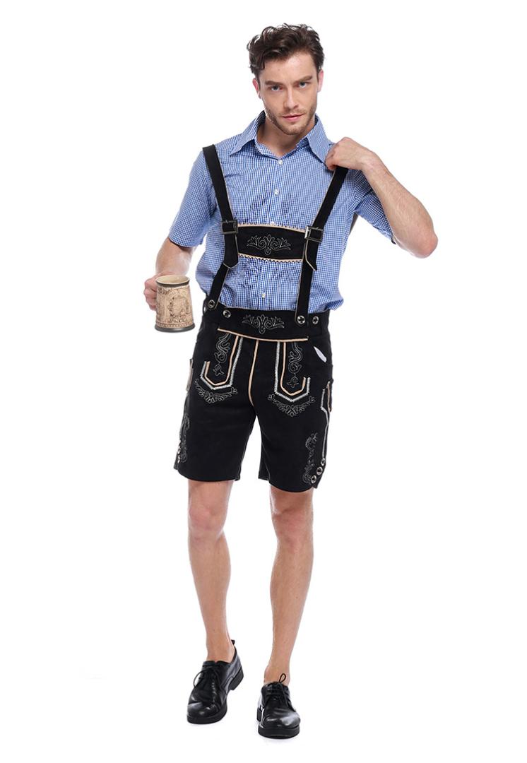 

Oktoberfest Costume Lederhosen Bavarian Octoberfest German Beer Man Costumes Adult Men Halloween Cosplay Costumes, Show as red