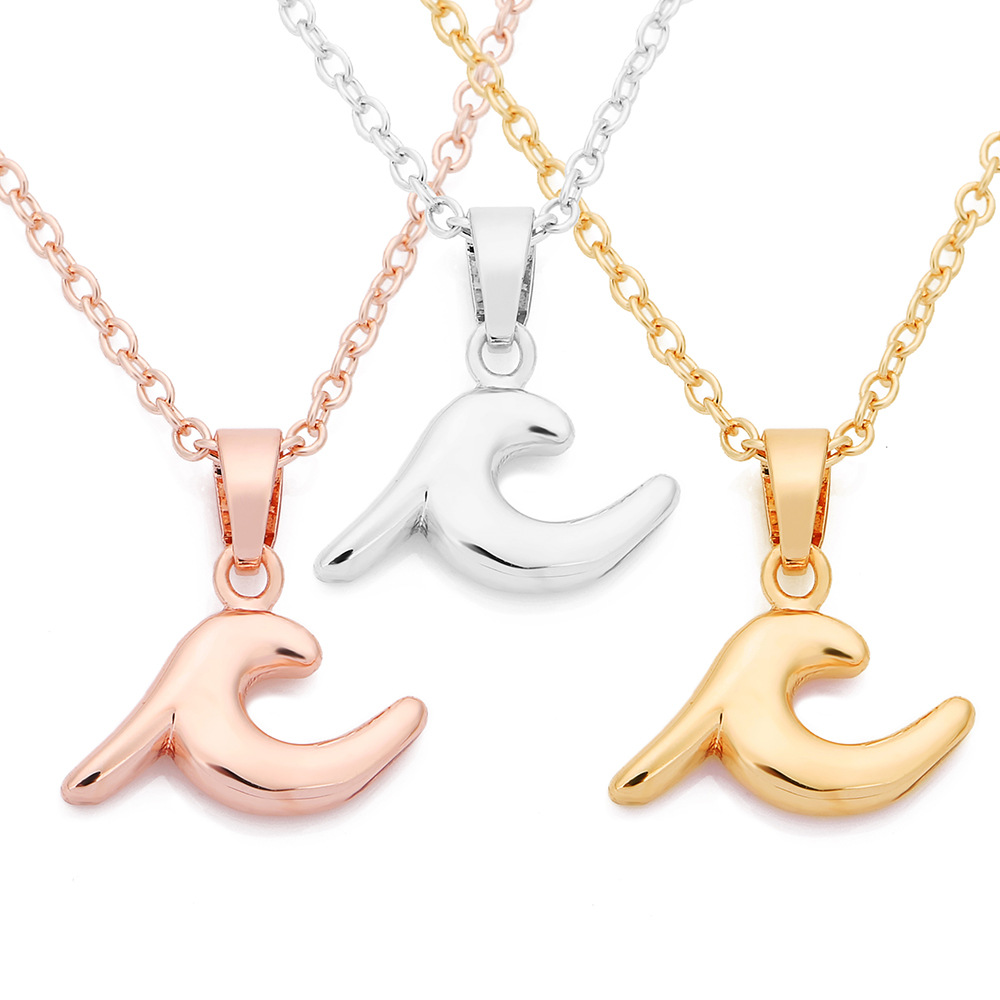 

2018 New Fashion Wave Necklace Women S Silver Rose Gold Charm Pendant Necklace Wedding Jewelry Gift