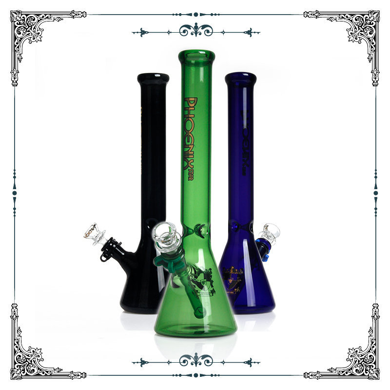 

13.5 inches Phoenix glass beaker bong colorful smoking water pipe hookah base heady glass with ice catcher bong