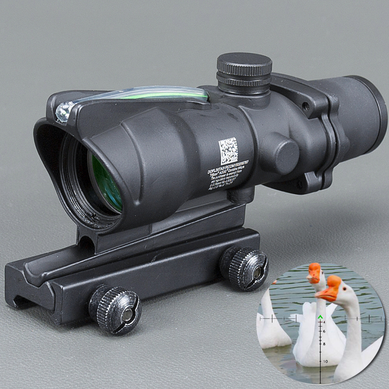 

Trijicon Hunting Riflescope ACOG 4X32 Real Fiber Optics Red Green Illuminated Chevron Glass Etched Reticle Tactical Optical Sight