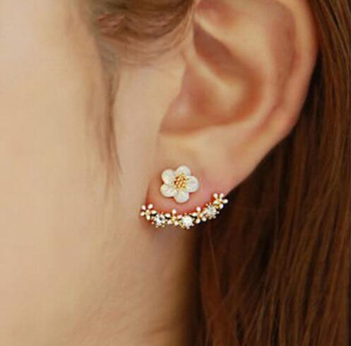 

2018 fashion jewelry cute cherry earrings female models several peach flower hypoallergenic earrings wholesale and retail