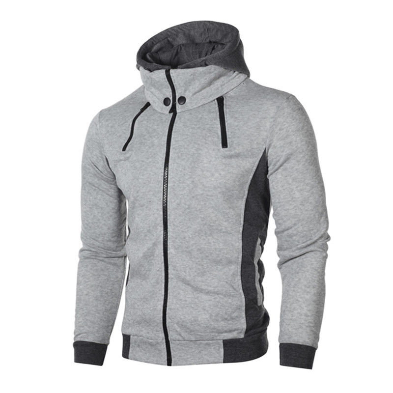 

2018 New Fashion Men Hooded Jacket Male Winter Zipper Jackets Outwear Casual Autumn Patchwork Slim Hoody Coat Windbreaker, White